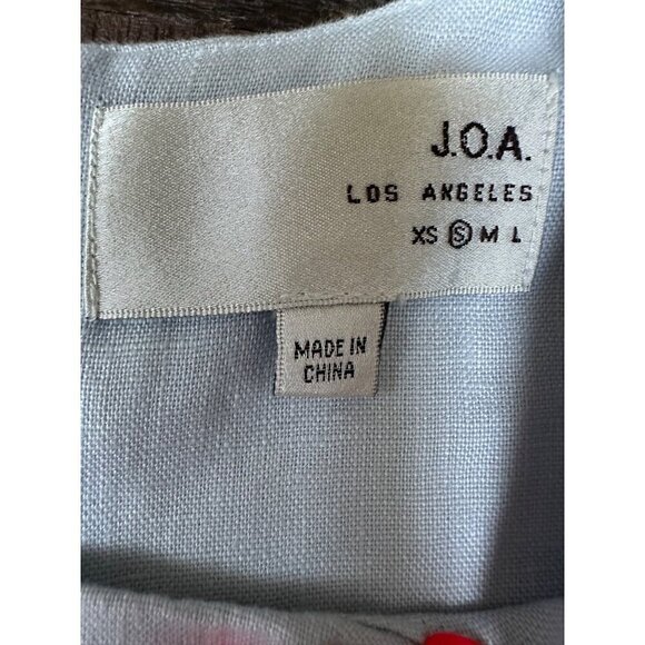 J.O.A. Los Angeles Layered Ruffle Cold Shoulder Top Chambray 100% Linen Size S - Picture 8 of 8